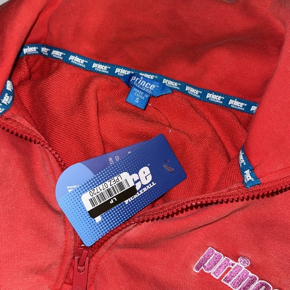 Prince x Target pickleball red French terry zip pullover sweatshirt top S M XL - Picture 8 of 16